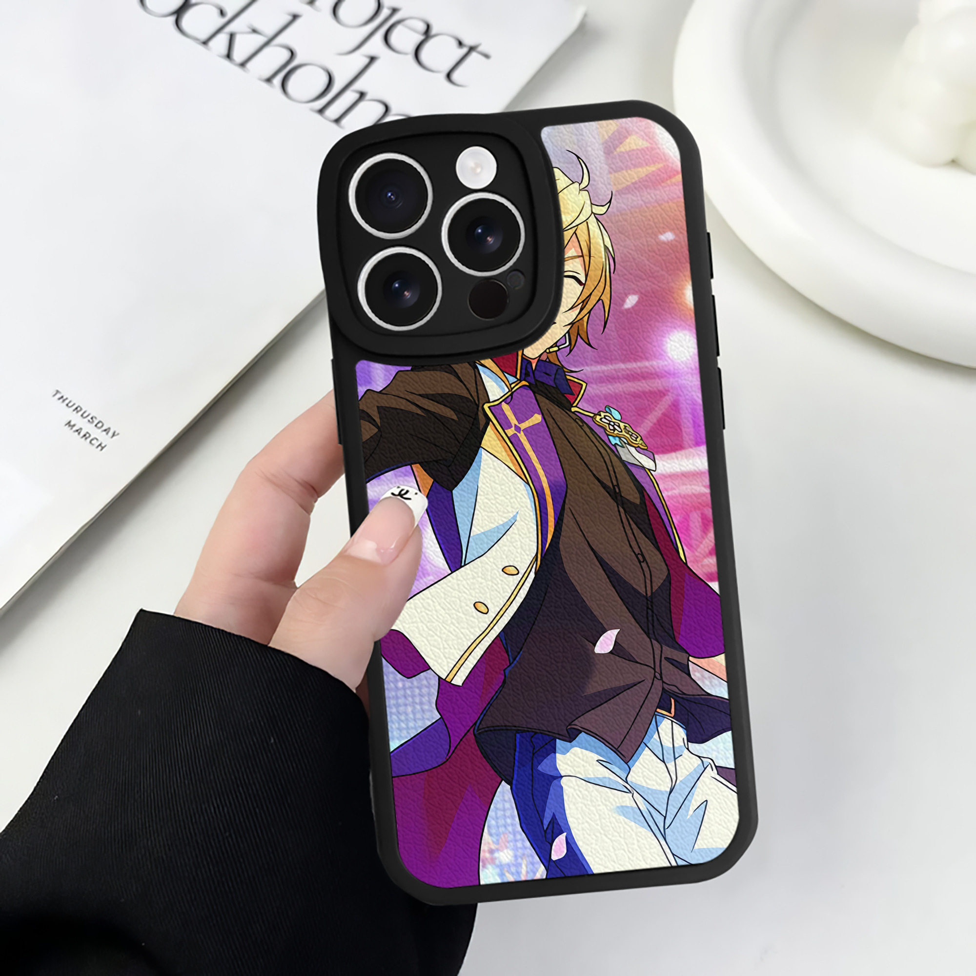 （画像用） あんさんぶるスターズ! Ensemble Stars 【iPhone 16シリーズ対応】シリコンスマホケース（レザー調） 材質：シリコン